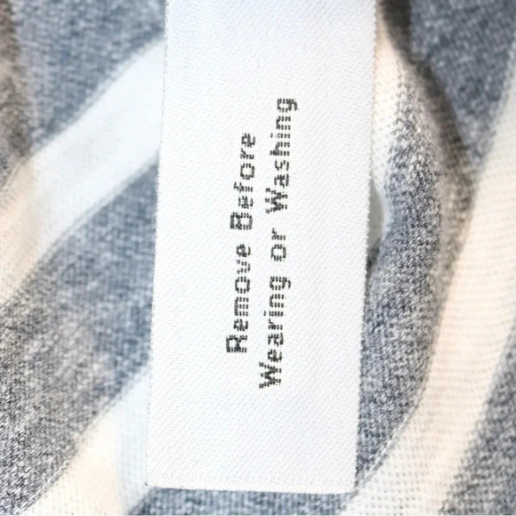 J. Crew woman’s pullover top. Gray and white stripes. Size Medium - Picture 7 of 7